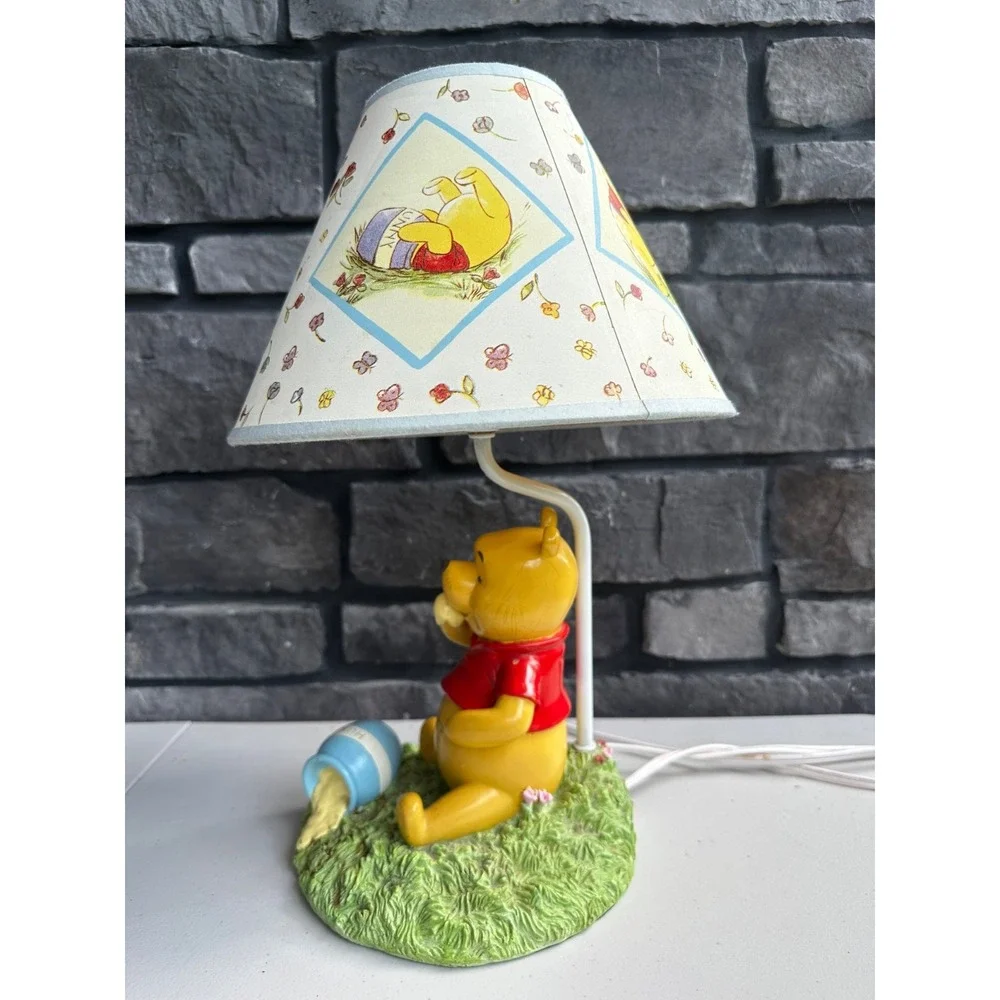 Vintage Disney Winnie the Pooh Table Lamp Light with Shade Hunny Baby Nursery